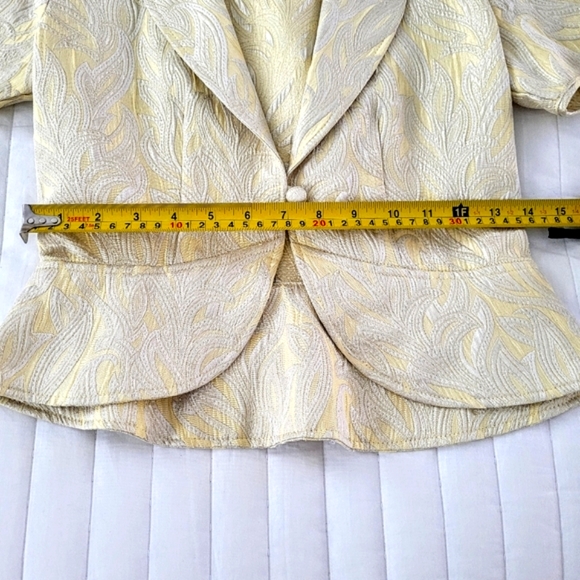 Jacquard Floral Single Button Blazer Jacket Vintage #SALE - Picture 6 of 8